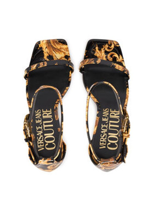 Versace Jeans Couture Sandały 80VA3S76 ZS366 G89 Czarny. Kolor: czarny. Materiał: skóra