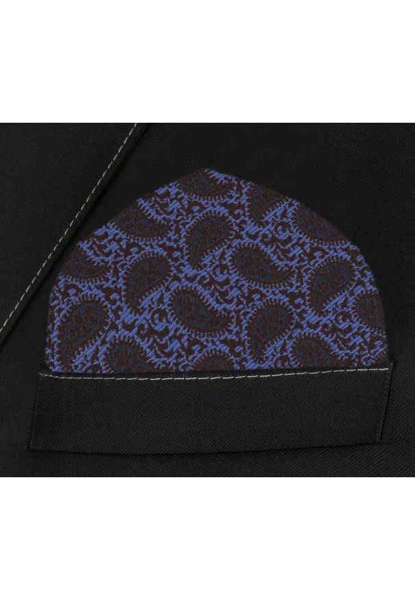 Męska, Elegancka Poszetka - Alties - Wzór Paisley, Kolor Bordowy i Niebieski. Kolor: niebieski, czerwony, wielokolorowy. Materiał: poliester. Wzór: paisley