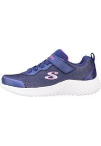 skechers - Kapcie SKECHERS BOUNDER GIRLY GROOVE Niebieski. Okazja: na co dzień. Kolor: różowy, niebieski, wielokolorowy. Materiał: syntetyk, tkanina