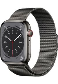 APPLE - Smartwatch Apple Watch 8 GPS + Cellular 45mm Graphite Stainless Steel Grafitowy (MNKX3WB/A). Rodzaj zegarka: smartwatch. Kolor: szary #1