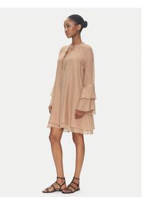 ViCOLO Sukienka letnia TD0753 Beżowy Regular Fit. Kolor: beżowy. Materiał: syntetyk. Sezon: lato