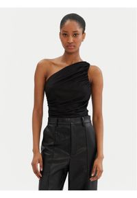 Pinko - PINKO Top 105048 A2F1 Czarny Slim Fit. Kolor: czarny. Materiał: syntetyk #1