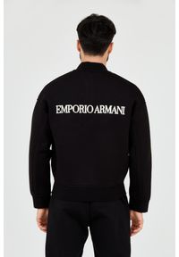 Emporio Armani - EMPORIO ARMANI Czarna neoprenowa bluza męska. Kolor: czarny. Materiał: neopren #7