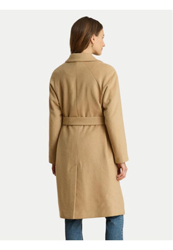 Lauren Ralph Lauren - LAUREN RALPH LAUREN Płaszcz wełniany 297P04140002 Beżowy Regular Fit. Kolor: beżowy. Materiał: syntetyk