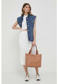 DKNY - Dkny torebka kolor brązowy. Kolor: brązowy. Rodzaj torebki: na ramię #4