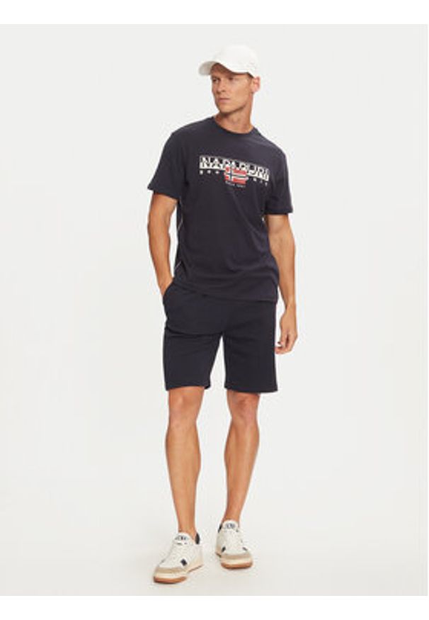 Napapijri T-Shirt S-Aylmer NP0A4HTO Granatowy Regular Fit. Kolor: niebieski. Materiał: bawełna