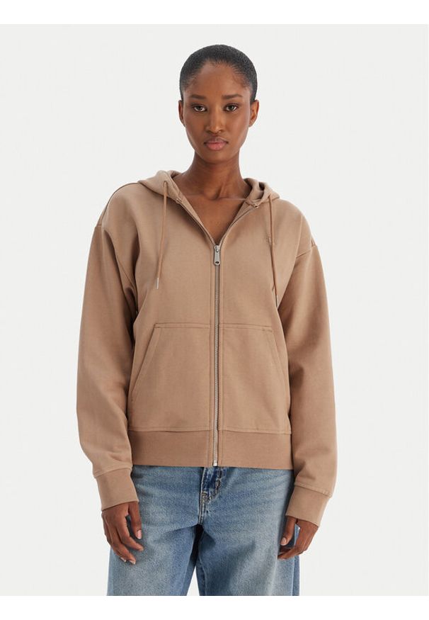 Calvin Klein Jeans Bluza Archive Logo French Terry LV047B237G Brązowy Regular Fit. Kolor: brązowy. Materiał: bawełna