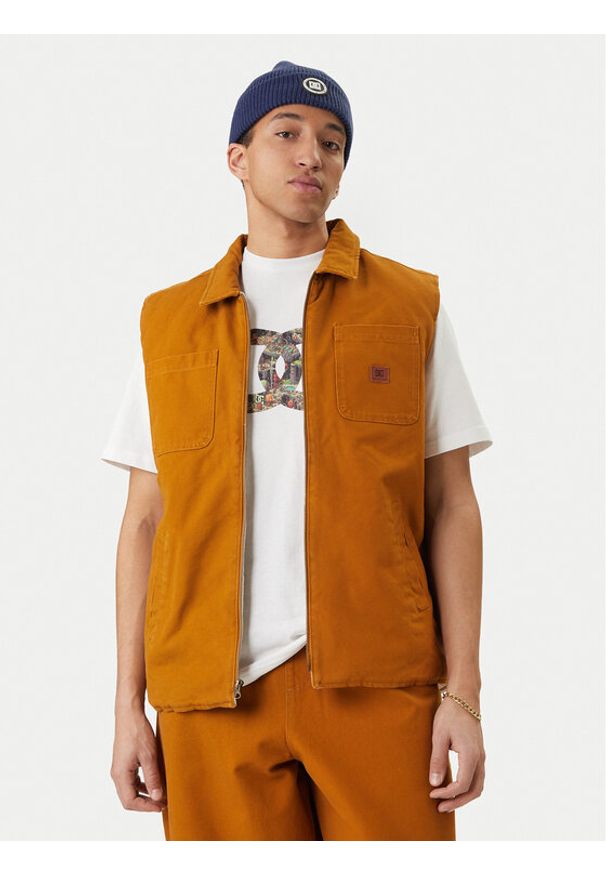 DC Shoes Bezrękawnik Keyless EDYJK03264 Brązowy Regular Fit. Kolor: brązowy. Materiał: bawełna. Długość rękawa: bez rękawów