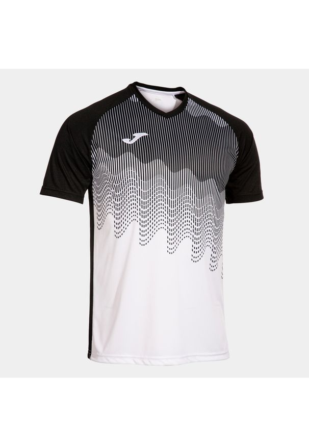 Męska Koszulka Joma Tiger VI - 3XL - Biały/Czarny, Oddychający Bawełna. Kolor: czarny, biały, wielokolorowy. Materiał: bawełna, materiał. Sport: piłka nożna