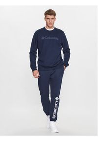 columbia - Columbia Bluza M Logo Fleece Crew Niebieski Regular Fit. Kolor: niebieski. Materiał: bawełna