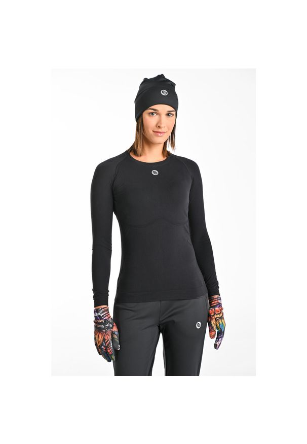 NESSI SPORTSWEAR - Longsleeve termoaktywny sportowy damski Nessi Sportswear Ultra. Kolor: czarny. Długość rękawa: długi rękaw. Sport: bieganie