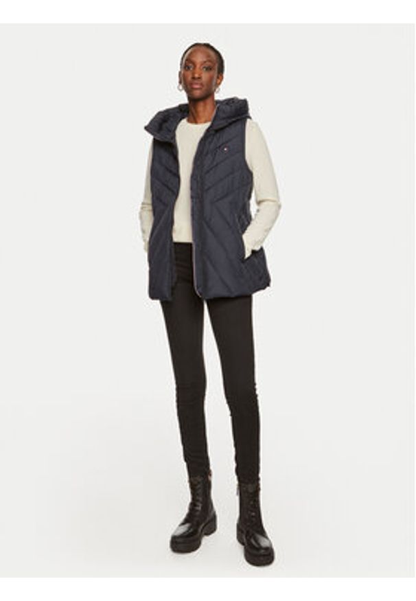 TOMMY HILFIGER - Tommy Hilfiger Bezrękawnik Chevron WW0WW42624 Granatowy Regular Fit. Kolor: niebieski. Materiał: syntetyk. Długość rękawa: bez rękawów