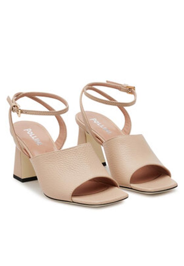 Pollini Sandały SA16077C1MTD0122 Beżowy. Kolor: beżowy. Materiał: skóra