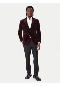 JOOP! Marynarka Horace 30048716 Bordowy Slim Fit. Kolor: czerwony. Materiał: bawełna #5