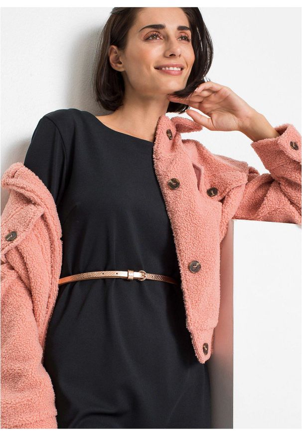 bonprix - Komplet pasków z ozdobnym tłoczeniem (3 szt.). Kolor: złoty. Wzór: paski