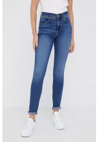 Wrangler jeansy High Rise Skinny Vintage Spring damskie high waist. Stan: podwyższony. Kolor: niebieski. Styl: vintage #1