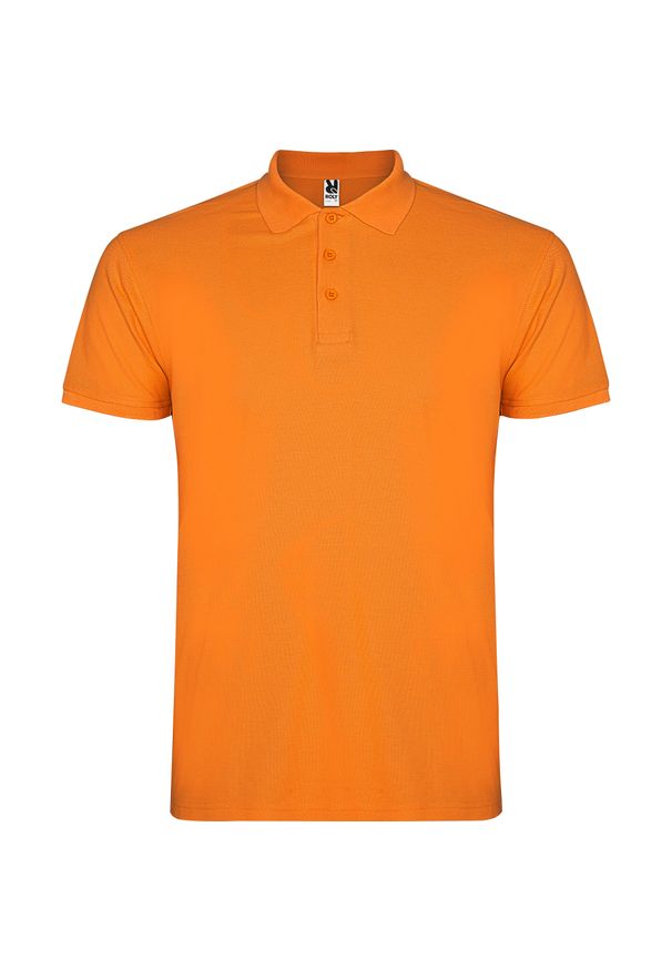 ROLY - Męska Koszulka Polo Star. Typ kołnierza: polo. Kolor: żółty, wielokolorowy, pomarańczowy