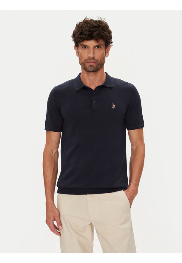 U.S. Polo Assn. Polo MUP3709 Granatowy Regular Fit. Typ kołnierza: polo. Kolor: niebieski. Materiał: bawełna