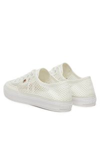 TOMMY HILFIGER - Tommy Hilfiger Sneakersy Th Open Mesh Vulc Sneaker FW0FW08684 Biały. Kolor: biały. Materiał: materiał