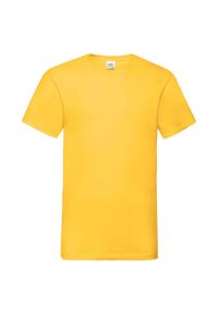 FRUIT OF THE LOOM - Koszulka Unisex Dla Dorosłych Z Dekoltem W Szpic. Kolor: żółty, pomarańczowy, wielokolorowy