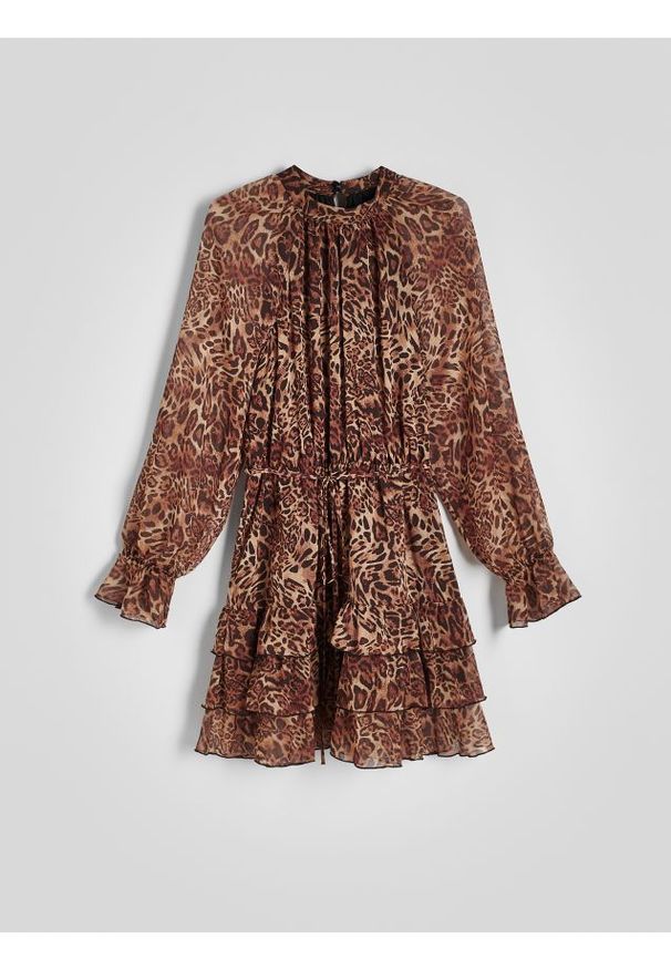 Reserved - Sukienka z nadrukiem zwierzęcym - wielobarwny. Materiał: tkanina. Wzór: motyw zwierzęcy, nadruk