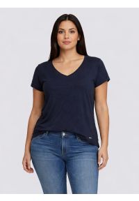 Big-Star - Koszulka damska o luźnym kroju granatowa Valeria 403. Okazja: na co dzień. Typ kołnierza: dekolt w serek. Kolor: niebieski. Materiał: dzianina, skóra, jeans, wiskoza. Styl: casual, klasyczny, elegancki #7
