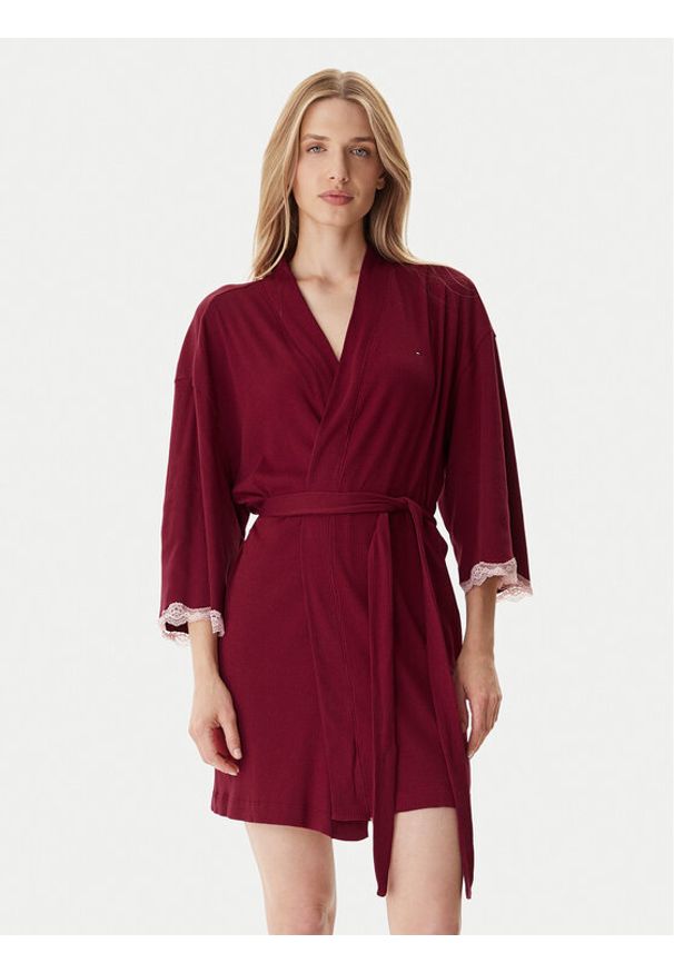 TOMMY HILFIGER - Tommy Hilfiger Szlafrok UW0UW06076 Czerwony. Kolor: czerwony. Materiał: bawełna