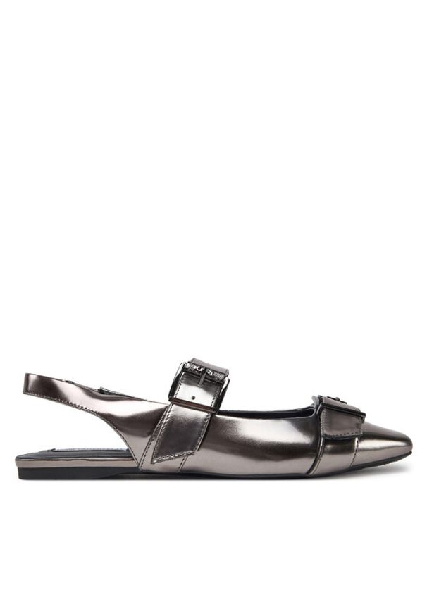 Karl Lagerfeld - KARL LAGERFELD Baleriny Konnie KL40186A Srebrny. Kolor: srebrny. Materiał: skóra