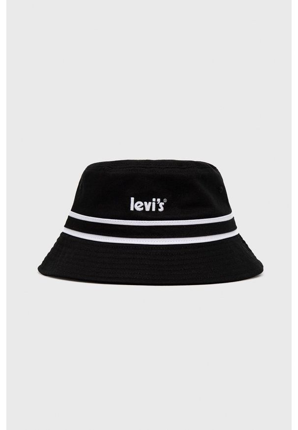 Levi's® - Levi's kapelusz bawełniany kolor czarny bawełniany D6627.0002-59. Kolor: czarny. Materiał: bawełna