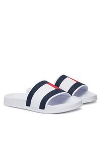 TOMMY HILFIGER - Tommy Hilfiger Klapki Core Hilfiger Flag Pool Slide FM0FM05798 Biały. Kolor: biały. Materiał: skóra #5