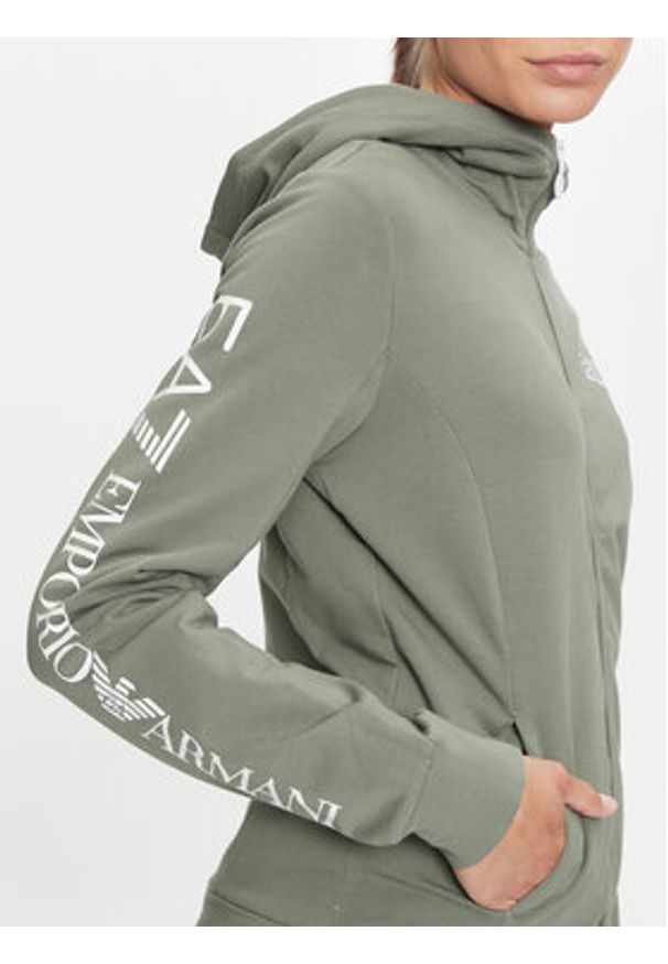 EA7 Emporio Armani Bluza 6DTM10 TJZEZ Zielony Regular Fit. Kolor: zielony. Materiał: bawełna