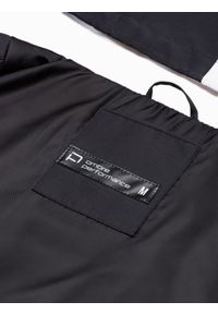 Ombre Clothing - Sportowa kurtka męska - czarna V5 C455 - XL. Kolor: czarny. Materiał: poliester. Wzór: nadruk. Styl: sportowy #7