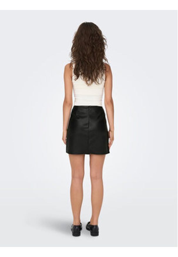 only - ONLY Spódnica z imitacji skóry 15267185 Czarny Regular Fit. Kolor: czarny. Materiał: skóra