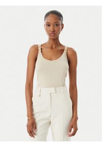 Morgan Top 251-DIDOA Beżowy Slim Fit. Kolor: beżowy. Materiał: wiskoza #1