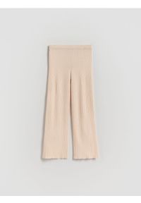 Reserved - Dzianinowe spodnie z wiskozą - pastelowy róż. Kolor: różowy. Materiał: dzianina, wiskoza