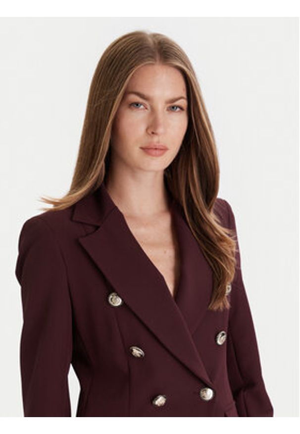 Maryley Marynarka 25IB139/43BU Bordowy Regular Fit. Kolor: czerwony. Materiał: syntetyk