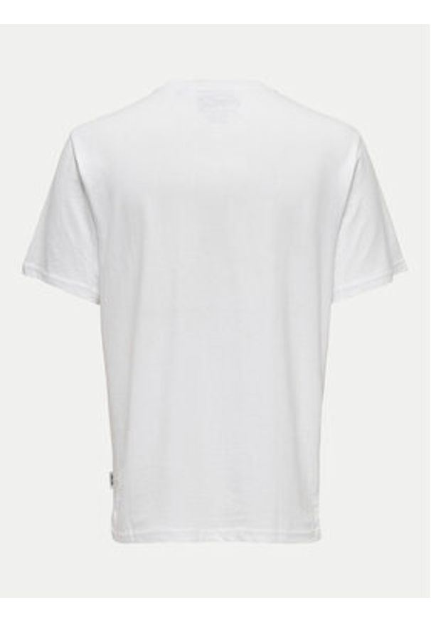 Only & Sons T-Shirt 22030844 Biały Regular Fit. Kolor: biały. Materiał: bawełna