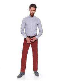 TOP SECRET - Spodnie strukturalne slim fit. Okazja: na co dzień. Kolor: czerwony. Materiał: materiał. Sezon: wiosna. Styl: casual, klasyczny, elegancki #5