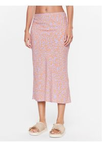 Roxy Spódnica midi ERJWK03140 Różowy Regular Fit. Kolor: różowy. Materiał: wiskoza