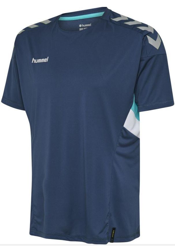 Hummel Tech Move Marine - Oddychająca Męska Koszulka. Kolor: niebieski. Sport: piłka nożna, fitness