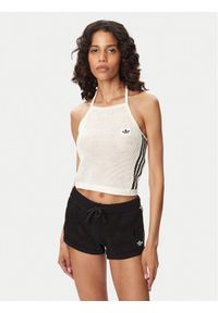 Adidas - adidas Top Knitted Crochet KC6485 Biały Slim Fit. Kolor: biały. Materiał: syntetyk #1