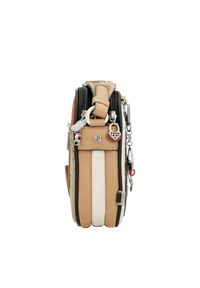 Pomarańczowa Stylowa Torebka Damska Anekke. Kolor: pomarańczowy. Wzór: kolorowy, nadruk, aplikacja. Dodatki: z breloczkiem. Styl: elegancki. Rodzaj torebki: na ramię #10