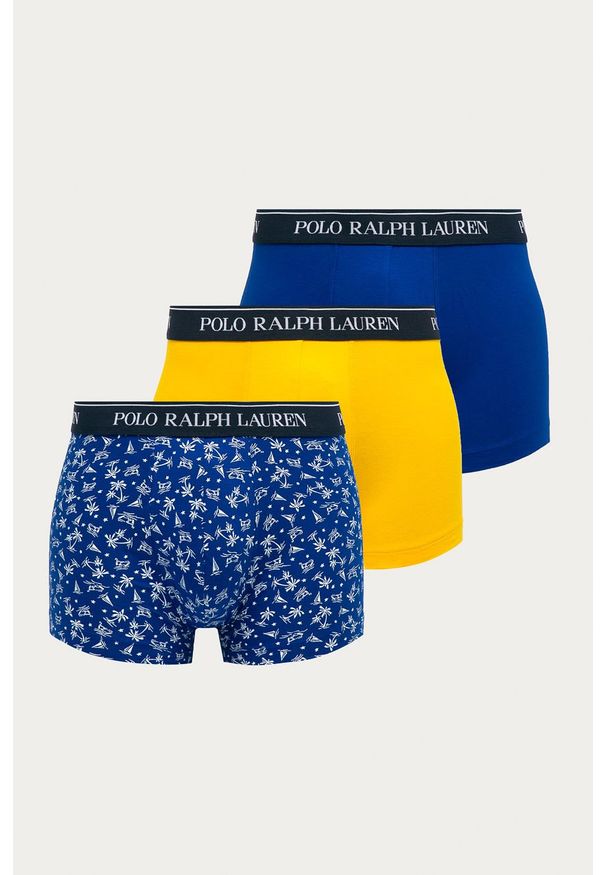 Polo Ralph Lauren - Bokserki (3-pack). Kolor: niebieski. Materiał: bawełna, dzianina, elastan