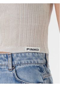 Pinko - PINKO Bluzka Tambora 104773 A1ND Écru Slim Fit. Materiał: bawełna #4