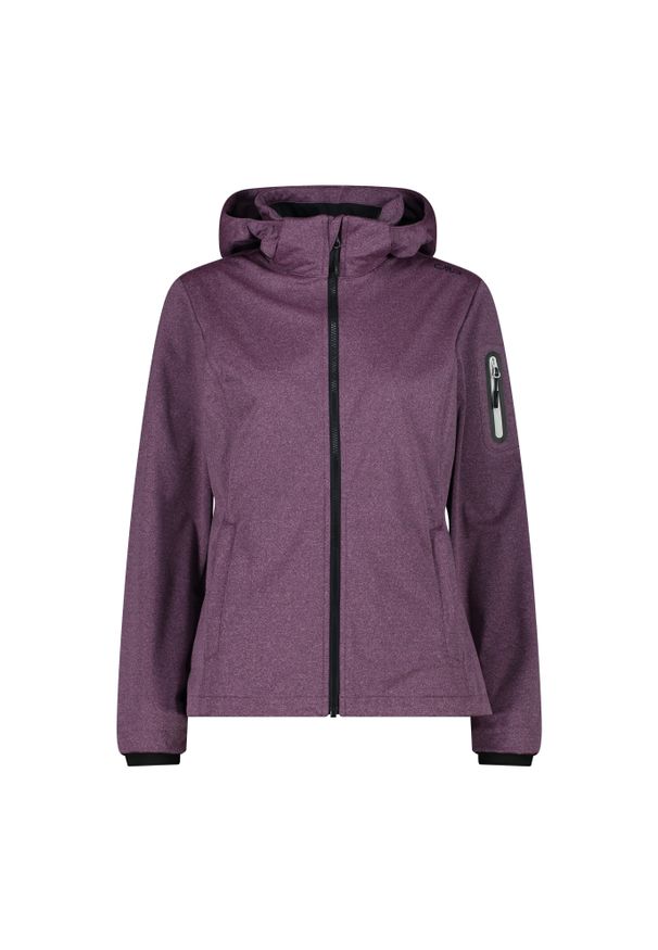 Kurtka damska turystyczna CMP 39A5016M. Typ kołnierza: kaptur. Kolor: fioletowy. Materiał: softshell. Sport: turystyka piesza