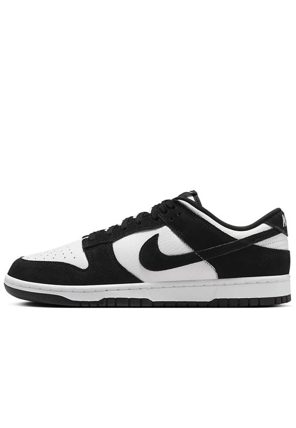 Buty Nike Dunk Low Retro SE FQ8249-100 - czarno-białe. Kolor: czarny, biały, wielokolorowy. Materiał: zamsz, skóra, guma. Szerokość cholewki: normalna. Sezon: lato