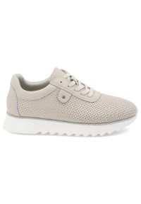 Beżowe Sneakersy S.Barski Płaskie Obuwie Damskie. Zapięcie: sznurówki. Kolor: beżowy. Materiał: skóra. Szerokość cholewki: normalna. Styl: klasyczny, sportowy, elegancki