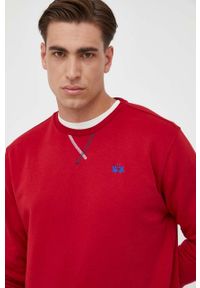 La Martina bluza męska kolor czerwony gładka. Kolor: czerwony. Wzór: gładki