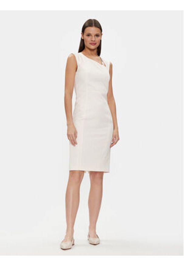 Liu Jo Sukienka koktajlowa CA4211 T2200 Écru Regular Fit. Kolor: kremowy. Materiał: syntetyk. Styl: wizytowy