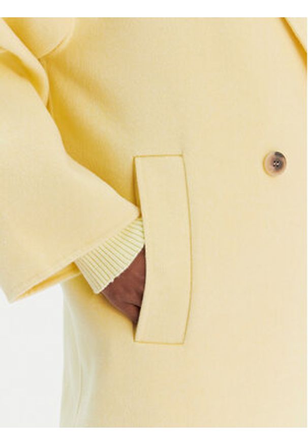 ViCOLO Płaszcz wełniany TF0003 Żółty Regular Fit. Kolor: żółty. Materiał: syntetyk